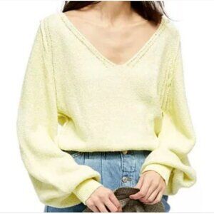 Free people riptide v-neck limon combo sweater